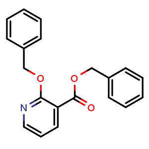 Chemical structure of 2-(Phenylmethoxy)-3-pyridinecarboxylic acid phenylmethyl ester , CAS 1606979-17-2, AChemBlock N27673