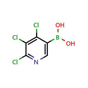 Chemical structure of 2,3,4-Trichloropyridine-5-boronic acid , CAS 2121514-79-0, AChemBlock N27686