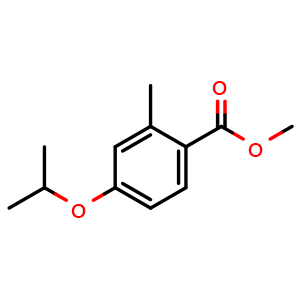 Chemical structure of Methyl 2-methyl-4-propan-2-yloxybenzoate , CAS 175153-41-0, AChemBlock N27697
