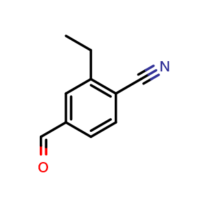 Chemical structure of 2-Ethyl-4-formylbenzonitrile , CAS 157870-23-0, AChemBlock N27703