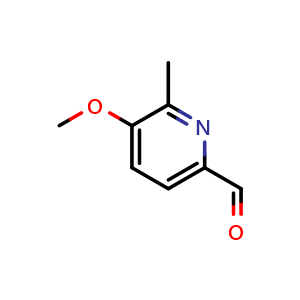 Chemical structure of 5-Methoxy-6-methylpicolinaldehyde , CAS 1256835-67-2, AChemBlock N27704