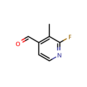 Chemical structure of 2-Fluoro-3-methylpyridine-4-carboxaldehyde , CAS 1211581-05-3, AChemBlock N27705