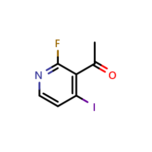 Chemical structure of 1-(2-Fluoro-4-iodo-3-pyridinyl)-ethanone , CAS 1160502-25-9, AChemBlock N27716