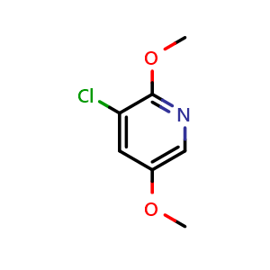 Chemical structure of 3-Chloro-2,5-dimethoxypyridine , CAS 1227499-20-8, AChemBlock N27771