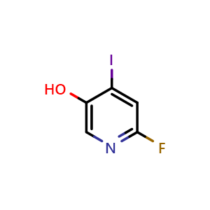 Chemical structure of 6-Fluoro-4-iodo-3-pyridinol , CAS 1034467-29-2, AChemBlock N27774