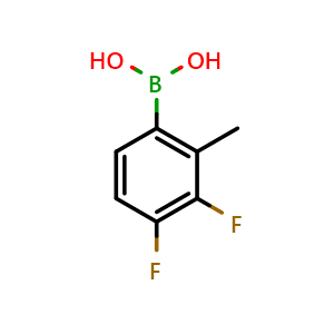 Chemical structure of 3,4-Difluoro-2-methylphenylboronic acid , CAS 2121514-75-6, AChemBlock N27778