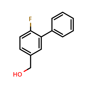 Chemical structure of (2-Fluorobiphenyl-5-yl)methanol , CAS 89951-76-8, AChemBlock N27791
