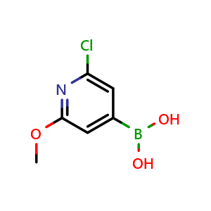 Chemical structure of 2-Chloro-6-methoxypyridine-4-boronic acid , CAS 2121512-97-6, AChemBlock N27799