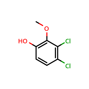Chemical structure of 3,4-Dichloro-2-methoxyphenol , CAS 77102-94-4, AChemBlock N27805