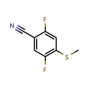 Chemical structure of 4-Cyano-2,5-difluorothioanisole , CAS 1804896-75-0, AChemBlock N27815