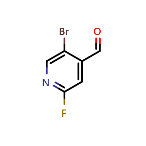 Chemical structure of 5-Bromo-2-fluoropyridine-4-carbaldehyde , CAS 1227588-77-3, AChemBlock N27816