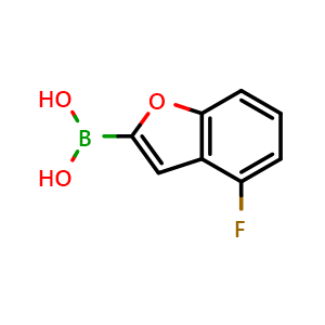 Chemical structure of (4-Fluorobenzofuran-2-yl)boronic acid , CAS 1423791-86-9, AChemBlock N27835