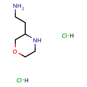 Chemical structure of 3-Morpholineethanamine dihydrochloride , CAS 171351-20-5, AChemBlock O27851