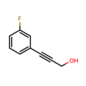 Chemical structure of 3-(3-Fluorophenyl)-2-propyn-1-ol , CAS 197239-54-6, AChemBlock O27862