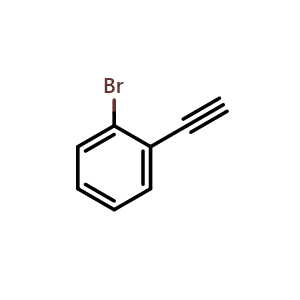Chemical structure of 2-Bromophenylacetylene , CAS 766-46-1, AChemBlock O27884