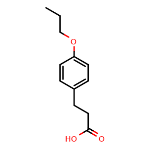 Chemical structure of 4-Propoxy-benzenepropanoic acid , CAS 3243-40-1, AChemBlock O27889