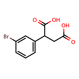 Chemical structure of 2-(3-Bromophenyl)-butanedioic acid , CAS 69006-89-9, AChemBlock O27891