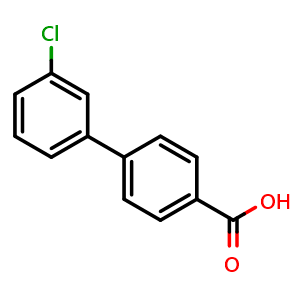 Chemical structure of 3'-Chloro-4-biphenylcarboxylic acid , CAS 5728-43-8, AChemBlock O27907