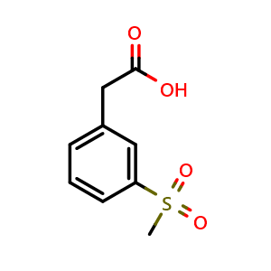 Chemical structure of 3-Methylsulfonylphenylacetic acid , CAS 1877-64-1, AChemBlock O27908