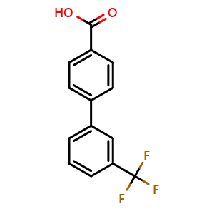 Chemical structure of 3'-(Trifluoromethyl)biphenyl-4-carboxylic acid , CAS 195457-70-6, AChemBlock O27924