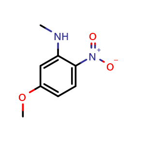 Chemical structure of 5-Methoxy-N-methyl-2-nitrobenzenamine , CAS 69397-93-9, AChemBlock O27926