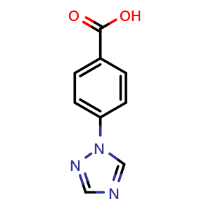 Chemical structure of 4-[1,2,4]Triazol-1-yl-benzoic acid , CAS 162848-16-0, AChemBlock O27929