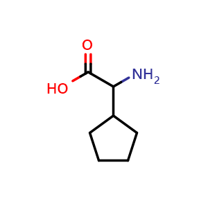 Chemical structure of rac-2-Cyclopentylglycine , CAS 933-95-9, AChemBlock O27933