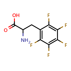 Chemical structure of 3-(Pentafluorophenyl)-DL-alanine , CAS 3321-96-8, AChemBlock O27934