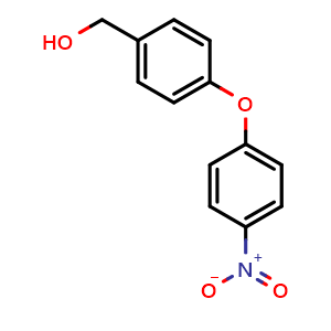 Chemical structure of 4-(4-Nitrophenoxy)-benzenemethanol , CAS 926641-05-6, AChemBlock O27939