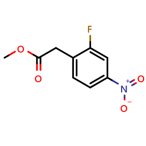 Chemical structure of Methyl 2-fluoro-4-nitrophenylacetate , CAS 337529-74-5, AChemBlock O27941