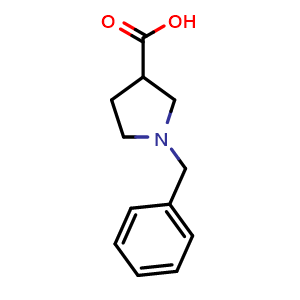 Chemical structure of 1-Benzyl-pyrrolidine-3-carboxylic acid , CAS 5731-18-0, AChemBlock O27950