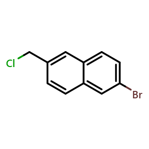 Chemical structure of 2-Bromo-6-(chloromethyl)-naphthalene , CAS 689290-84-4, AChemBlock O27968