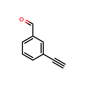 Chemical structure of 3-Ethynyl-benzaldehyde , CAS 77123-56-9, AChemBlock O27970