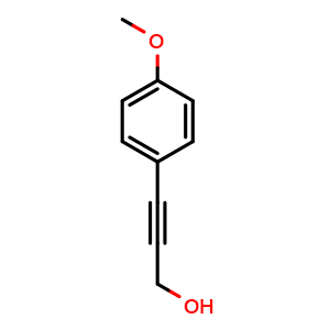 Chemical structure of 3-(4-Methoxyphenyl)-2-propyn-1-ol , CAS 37614-59-8, AChemBlock O27972