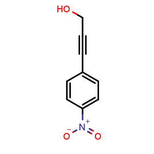 Chemical structure of 3-(4-Nitrophenyl)-2-propyn-1-ol , CAS 61266-32-8, AChemBlock O27974