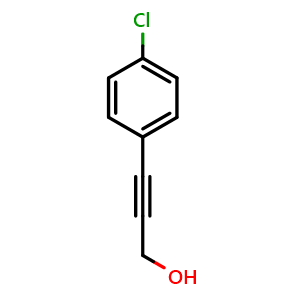 Chemical structure of 3-(4-Chlorophenyl)-2-propyn-1-ol , CAS 37614-57-6, AChemBlock O27975