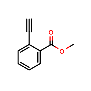 Chemical structure of 2-Ethynyl-benzoic acid methyl ester , CAS 33577-99-0, AChemBlock O27981