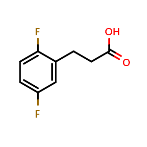 Chemical structure of 2,5-Difluoro-benzenepropanoic acid , CAS 130408-15-0, AChemBlock O27988