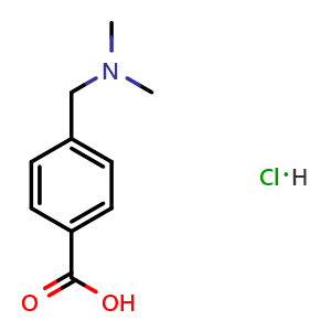 Chemical structure of 4-[(Dimethylamino)methyl]benzoic acid hydrochloride , CAS 17847-26-6, AChemBlock O28010
