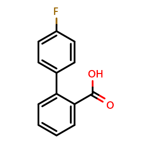 Chemical structure of 4'-Fluoro-2-biphenylcarboxylic acid , CAS 1841-57-2, AChemBlock O28028