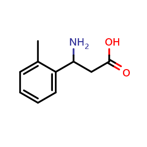Chemical structure of 3-Amino-3-(2-methylphenyl)propionic acid , CAS 68208-16-2, AChemBlock O28033