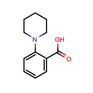 Chemical structure of 2-(1-Piperidinyl)benzoic acid , CAS 42093-97-0, AChemBlock O28037