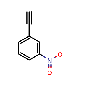 Chemical structure of 3-Nitrophenylacetylene , CAS 3034-94-4, AChemBlock O28041