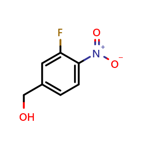 Chemical structure of 3-Fluoro-4-nitro-benzenemethanol , CAS 503315-74-0, AChemBlock O28042