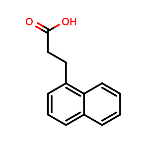 Chemical structure of 1-Naphthalenepropanoic acid , CAS 3243-42-3, AChemBlock O28050