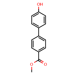 Chemical structure of Methyl 4'-hydroxy-4-biphenylcarboxylate , CAS 40501-41-5, AChemBlock O28057