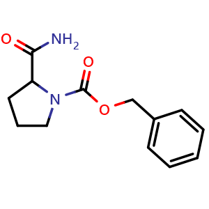 Chemical structure of Cbz-DL-prolinamide , CAS 93188-01-3, AChemBlock O28060