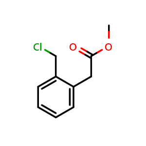 Chemical structure of 2-(Chloromethyl)-benzeneacetic acid methyl ester , CAS 95360-33-1, AChemBlock O28063
