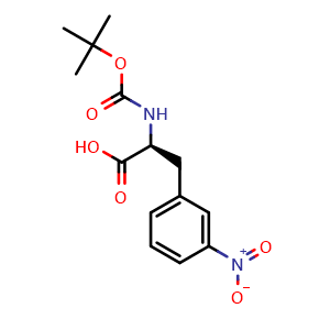 Chemical structure of Boc-3-Nitro-L-phenylalanine , CAS 131980-29-5, AChemBlock O28066