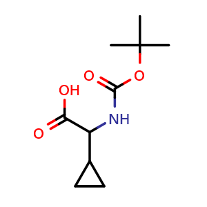 Chemical structure of Boc-2-Cyclopropylglycine , CAS 54256-41-6, AChemBlock O28076